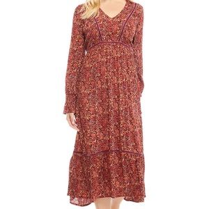 New directions Womans black floral tiered maxi dress size 12